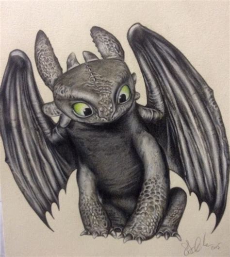 Toothless How To Train Your Dragon A4 Portrait Drawing Faber Castell