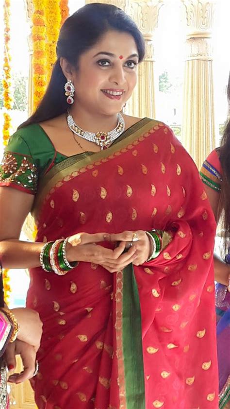 Chodavaramnet Beautiful Actress Ramya Krishna In Red With Green Border Pattu Saree