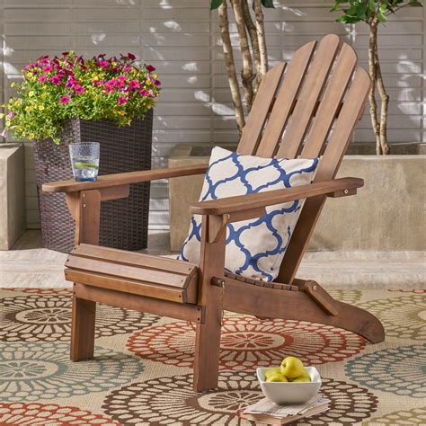 Harlee Outdoor Foldable Acacia Wood Adirondack Chair Dark Brown