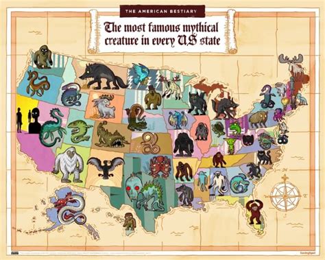 The Most Famous Mythical Creatures Of America Vivid Maps