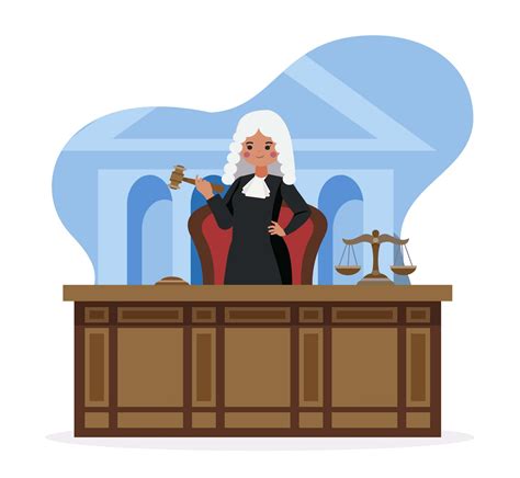 free female judge vector illustration ai
