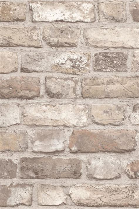Battersea Brick Wall Effect Wallpaper In Neutral In 2023 Brick Wall