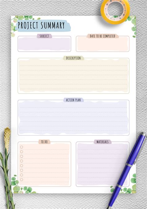 Download Printable Project Planning - Floral Style PDF