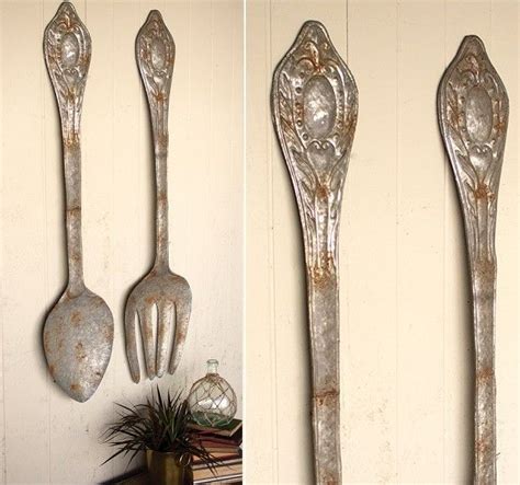 huge metal fork and spoon wall art spoon wall decor spoon wall art large fork and spoon wall