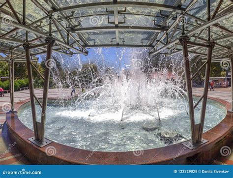 Pool With Splashing Water Of The Singing Fountain In Sochi Russia