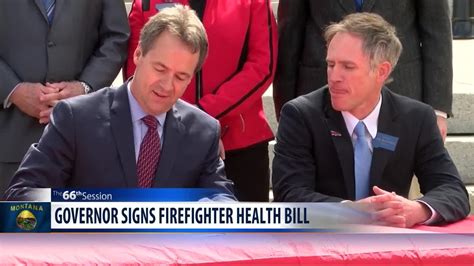 Montana Governor Signs Firefighter Health Bill Youtube