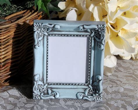 Small Ornate Pale Vintage Baby Blue 25x3 Picture Frame