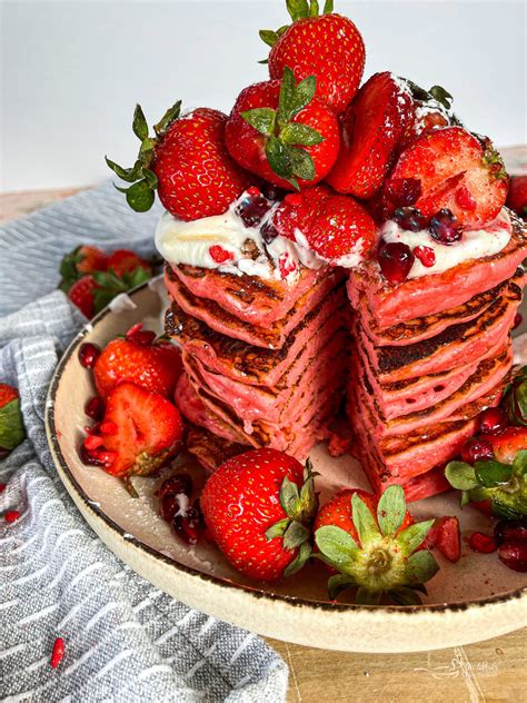 The Best Strawberry Pancakes Pretty Pink Pancakes Made With Jell O