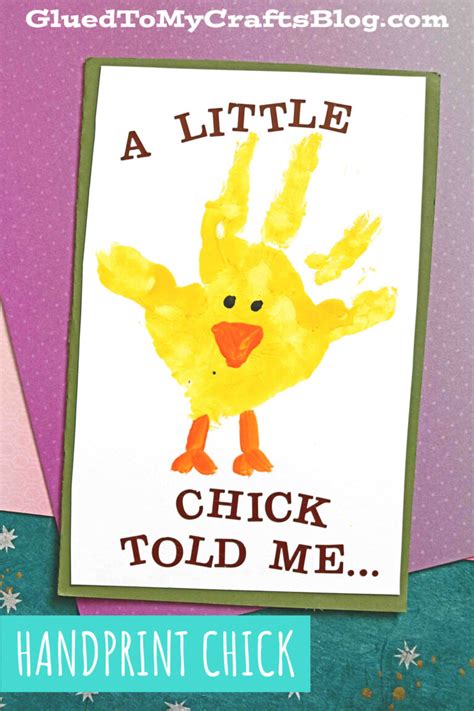 Chick Handprint Card Keepsake Idea For Easter