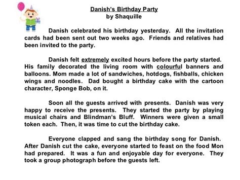 My Friend Birthday Party Essay For Class 2 Descworneu1978 Blog