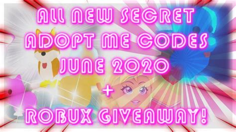 All codes you can redeem only after ocean update released. *JUNE 2020* ALL NEW SECRET ROBLOX ADOPT ME CODES | JOIN MY ROBUX GIVEAWAYS! in 2020 | Roblox ...