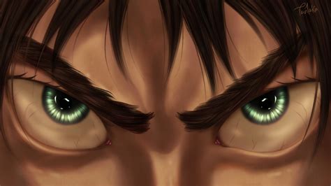We have 77+ background pictures for you! Attack On Titan Very Closer Of Eren Yeager With Green Eyes 4K HD Anime Wallpapers | HD ...