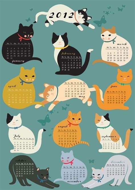Cats Calendar Cat Calendar Cute Calendar Calender Design