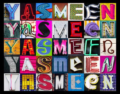 yasmeen name poster featuring photos of actual sign letters ebay