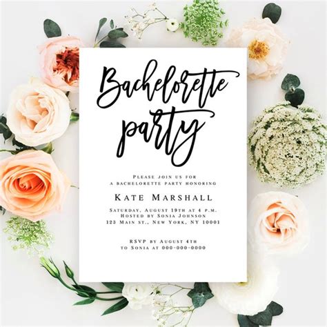 Bachelorette Party Invitation Template Bachelorette Party Etsy