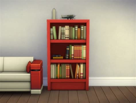 Intellect Single Tile Bookcases By Plasticbox Sims 4 Furniture