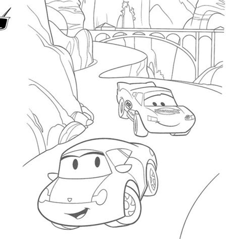 Cars Pixar Coloring Pages Lightning Mcqueen Line Drawing Free