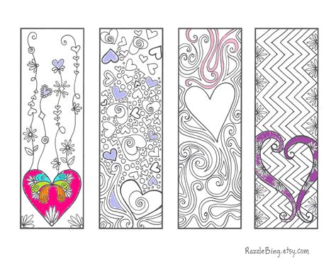Print 8 personalized bookmarks per page. DIY Bookmark Printable Coloring Page-Zentangle inspired