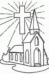 Church Coloring sketch template