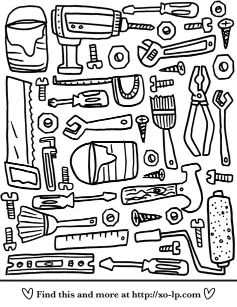 Free Printable Tools Coloring Pages