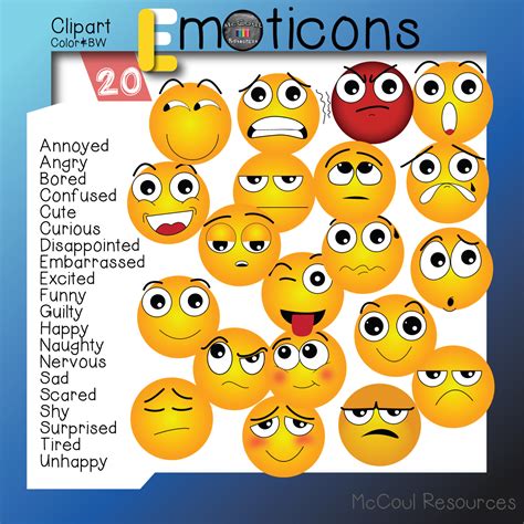 Watercolor Emotions Clipart Faces Clipart Emojis Clipart Stickers By