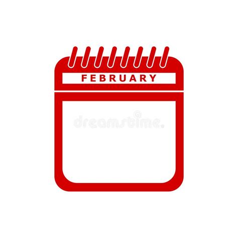 Ejemplo Plano Del Vector Del Icono Del Calendario Rojo Febrero