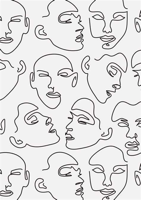 Line Art Portraits Poster Abstract Line Art Line Art Line Drawing