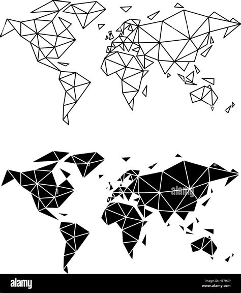 Abstract Geometric World Map Polygon Earth Vector Illustration Stock