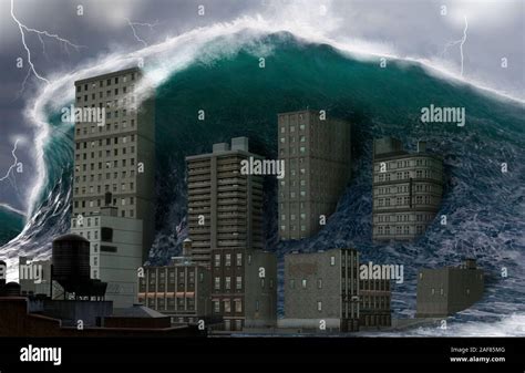 Tsunami Wave Crashing Hi Res Stock Photography And Images Alamy