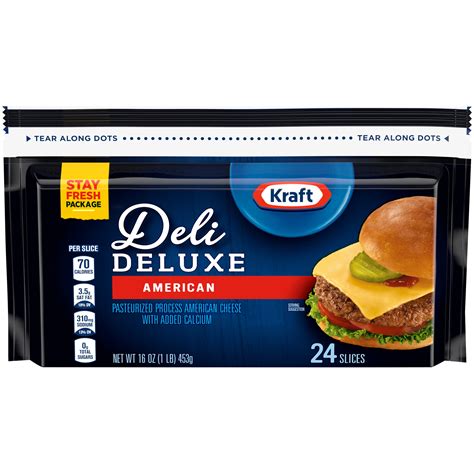 Kraft Deli Deluxe Cheese Slices American Cheese 24 Ct 160 Oz