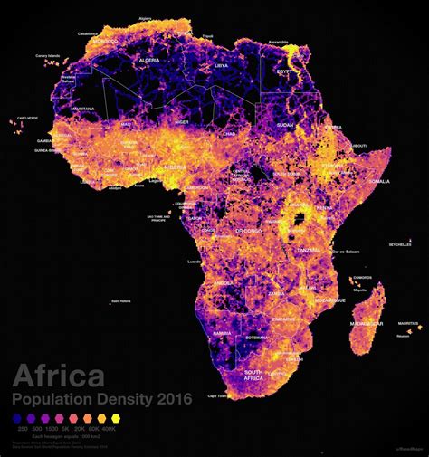 Africa Population Density 2016 Maps On The Web