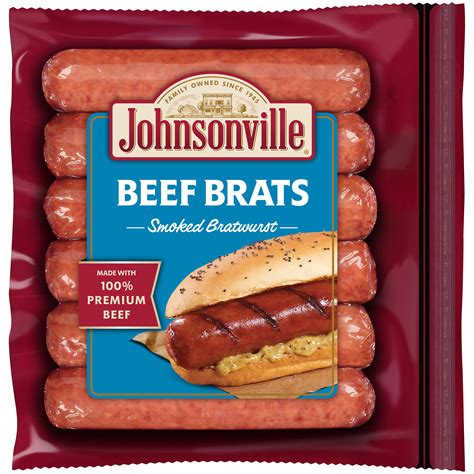 Johnsonville Smoked Beef Brats 12oz Zip Pkg La Comprita