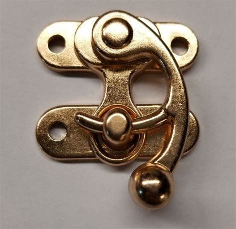 Brass Plated Steel Gold Small Purse Fastener Latch Case Clip Lock Slide