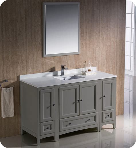 54 Traditional Bathroom Vanity With Color Faucet Top Sink And Linen