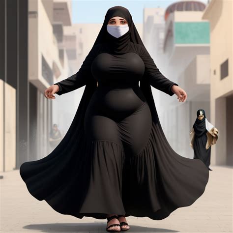 Ai Art Generator From Text Brown Arab Girl Bbw Huge Boobs With Burqa And Img