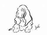 Dog Basset Hound Coloring Tattoos Drawing Tattoo Beagle Mix Puppy Outline Sketches Bassett Sheets Silhouette Eyes Animals Pets Animal Pet sketch template