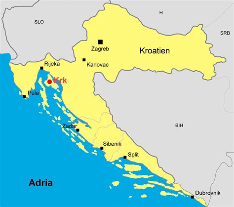 Rückkehr aus kroatien nach deutschland Kroatien Landkarte Krk | hanzeontwerpfabriek