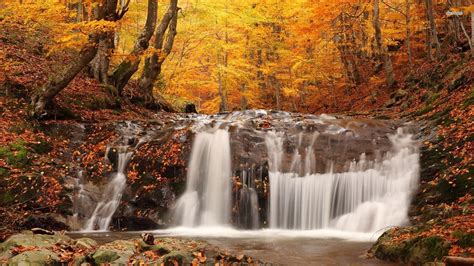 Waterfall In The Fall Woods Most Beautiful Waterfall Wal Flickr