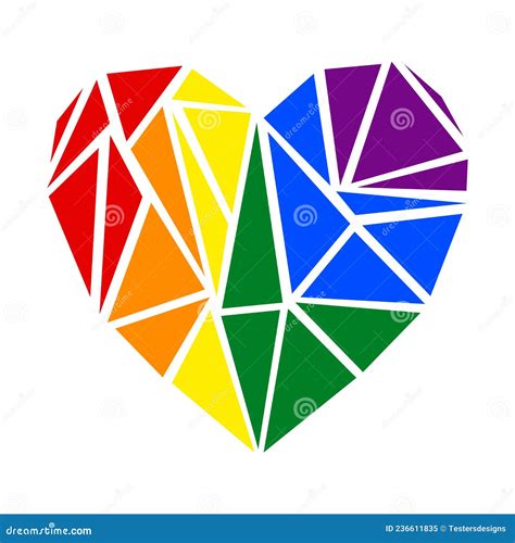 pride heart lgbt symbol in rainbow colors vector illustration isolated on white background