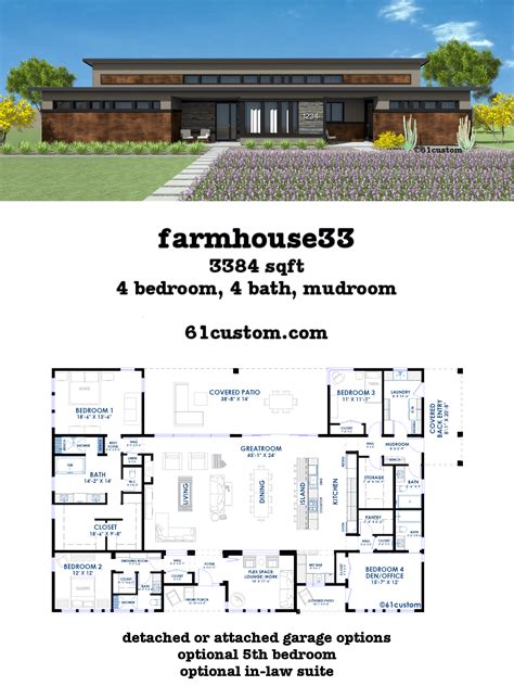 Open Floor Plan This Modern Farmhouse Plan Includes A Huge Loft Style
