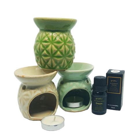 Decorandmore Ceramic Oil Candle Burner Green Lazada Ph