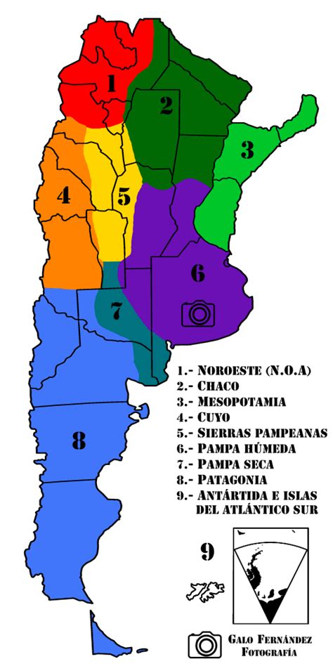 The Regions Of Argentina Geographical And Tourist Galo Fernández