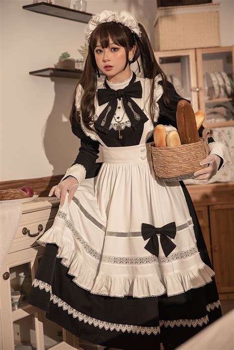 Maid Outfit Maid Dress Lantern Sleeve Dress Lantern Sleeves Long
