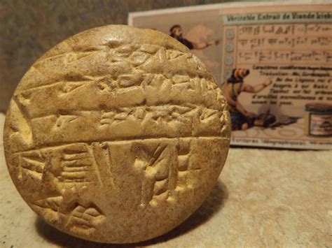 Sumerian Babylon Cuneiform Disc Tablet Ancient Writing Mesopotamia