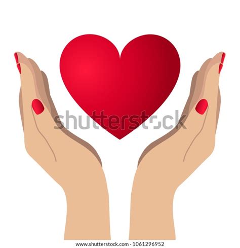 Red Heart Hands Icons Vector Illustration Stock Vector Royalty Free