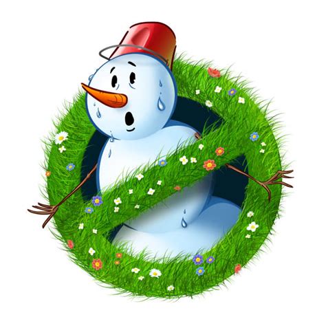 Cartoon Of A Melting Snowman Illustrations Royalty Free Vector