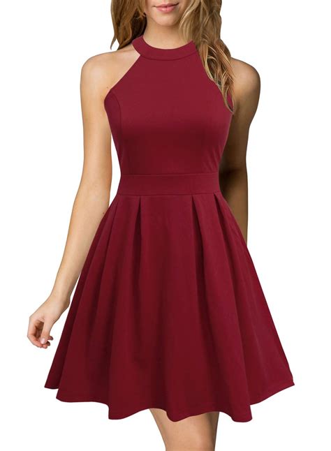 Berydress Womens Short Party Cocktail Backless A Line Halter Neck Homecoming Dress M 6019