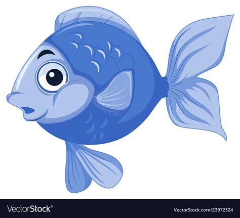 Large Cute Blue Fish Royalty Free Vector Image