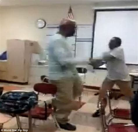 Shocking Video Of Student Attacking Substitute Teacher Who Then Tries