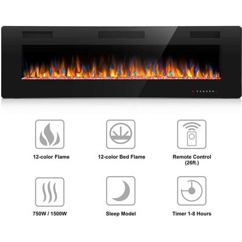 An Electric Fireplace With Different Colors And Features